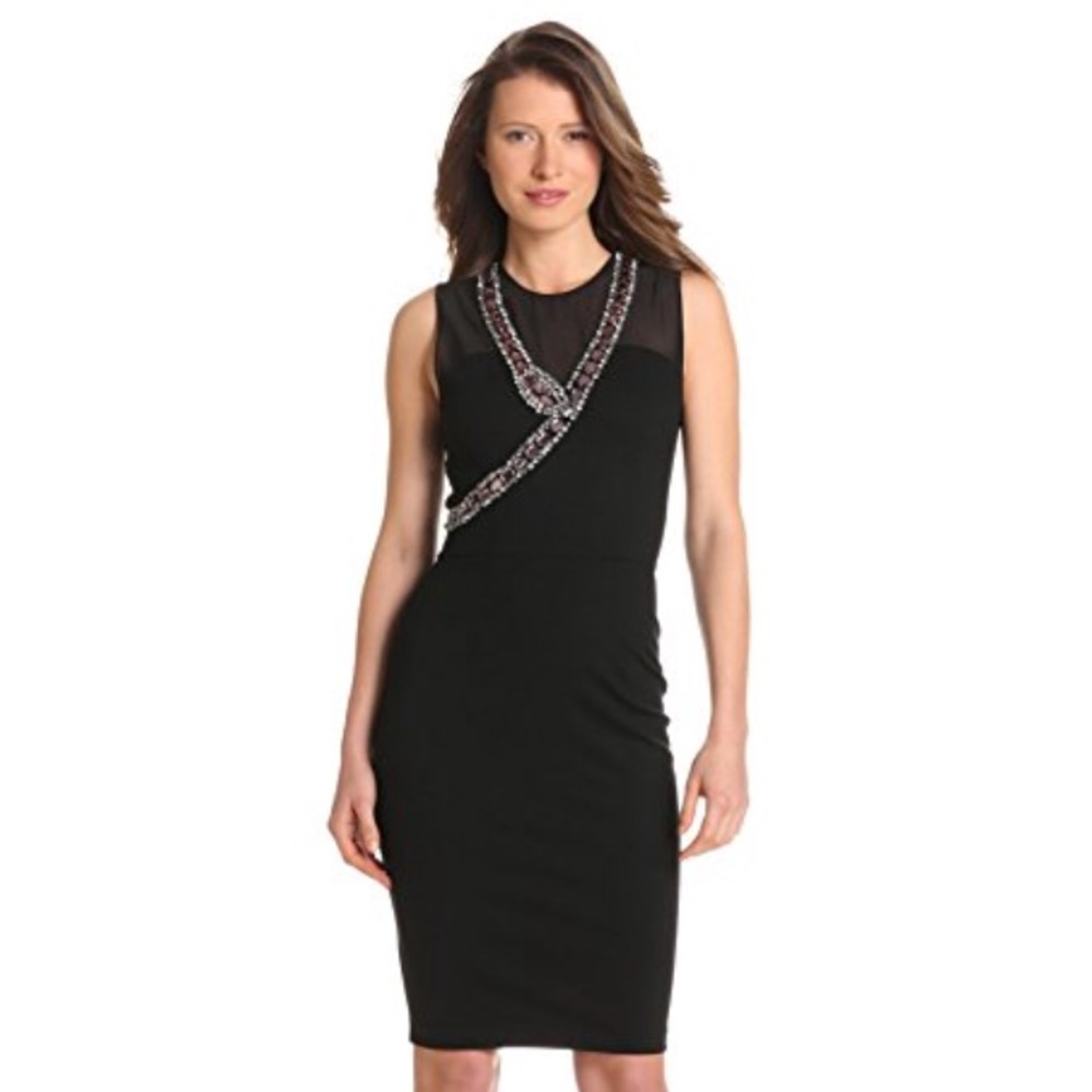 Jeweled Animal Snake Bite Illusion Fitted Dress